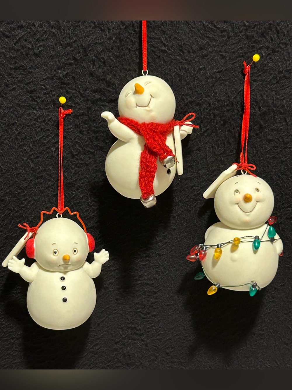 Set of 3 Department 56 Snowpinions Christmas Ornaments